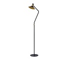 Lampadaire noir ludique avec laiton E14