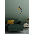 Lampadaire noir ludique avec laiton E14