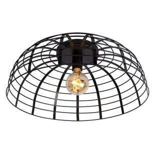 Large metal hoop-like black ceiling lamp 56 cm E27