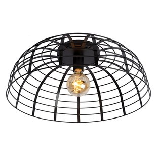 Large metal hoop-like black ceiling lamp 56 cm E27