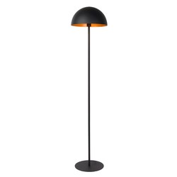 Lampadaire noir doré 35 cm E27 avec abat-jour demi-boule