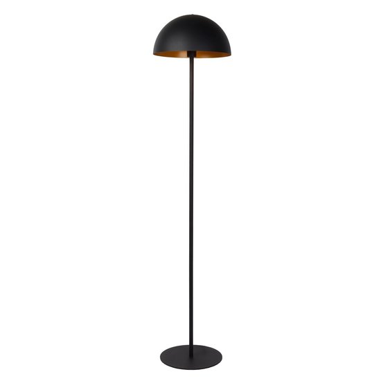 Black with gold floor lamp 35 cm E27 with half-ball shade