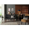 Black with gold floor lamp 35 cm E27 with half-ball shade