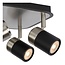 Chrome avec plafonnier noir avec 4 x 5W dimmable GU10 incl