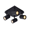 Plafón negro azabache con 4 x 5W regulables GU10 incluidos