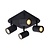 Gitzwarte plafondlamp met 4 x 5W dimbare GU10 inclusief
