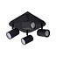 Jet black ceiling lamp with 4 x 5W dimmable GU10 included