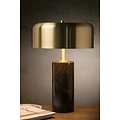 Lampe de table en marbre noir avec abat-jour en forme de cloche en laiton 3xG9