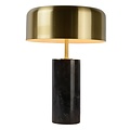 Lampe de table en marbre noir avec abat-jour en forme de cloche en laiton 3xG9