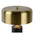 Lampe de table en marbre noir avec abat-jour en forme de cloche en laiton 3xG9