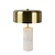 White marble table lamp with brass bell-shaped shade 3xG9
