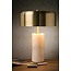 White marble table lamp with brass bell-shaped shade 3xG9