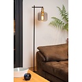 Lampadaire élégant noir à couper le souffle E27 verre fumé