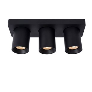 Spot plafond long LED Dim to warm GU10 3x5W cylindres noirs