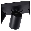Foco de techo largo LED Dim to warm GU10 3x5W cilindros negros
