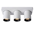 Black with white ceiling spotlight LED Dim to warm GU10 3x5W tubes