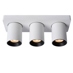 Foco de techo negro con blanco LED Dim para calentar tubos GU10 3x5W