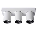 Black with white ceiling spotlight LED Dim to warm GU10 3x5W tubes