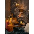 Lampe sur pied noire avec abat-jour noir et singe grimpeur E27