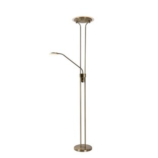 Bronze uplighter floor lamp 20W and 4W reading lamp