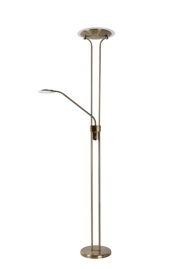 Verhuizer Insecten tellen speling Bronzen uplighter staande lamp 20W en 4W leeslamp | My Planet LED