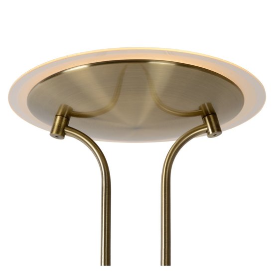 Bronzen uplighter staande lamp 20W en 4W leeslamp
