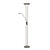 Matt chrome uplighter floor lamp 20W and 4W reading lamp
