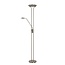 Matt chrome uplighter floor lamp 20W and 4W reading lamp