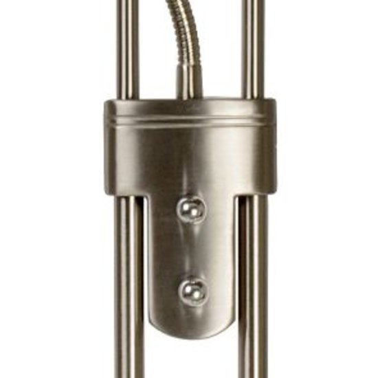 Matt chrome uplighter floor lamp 20W and 4W reading lamp