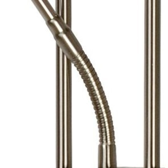 Mat chroom uplighter staande lamp 20W en 4W leeslamp