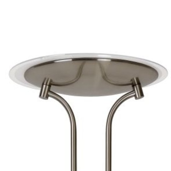 Matt chrome uplighter floor lamp 20W and 4W reading lamp