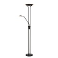 Schwarze Deckenfluter-Stehlampe 20W und 4W-Leselampe