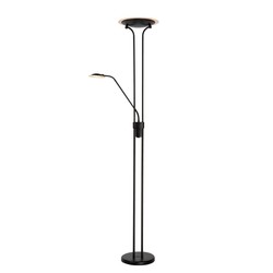 Lampadaire uplighter noir 20W et liseuse 4W