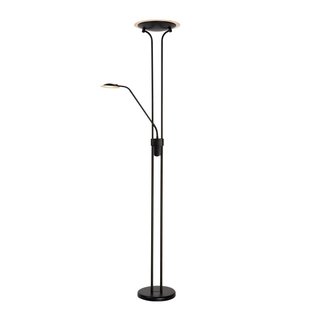 Black uplighter floor lamp 20W and 4W reading lamp