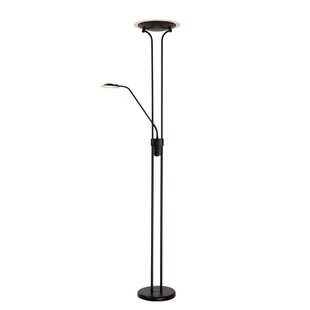 Lampadaire uplighter noir 20W et liseuse 4W