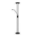 Schwarze Deckenfluter-Stehlampe 20W und 4W-Leselampe