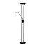 Lampadaire uplighter noir 20W et liseuse 4W