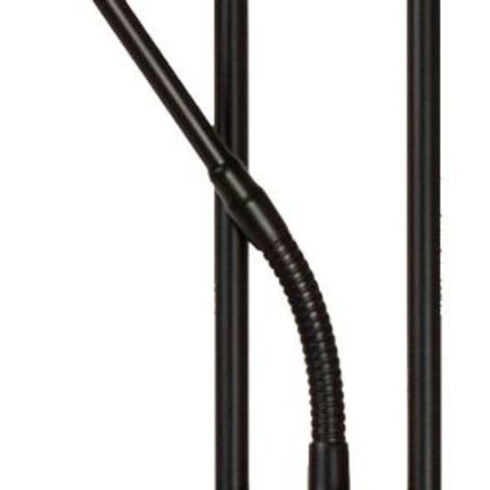 Schwarze Deckenfluter-Stehlampe 20W und 4W-Leselampe