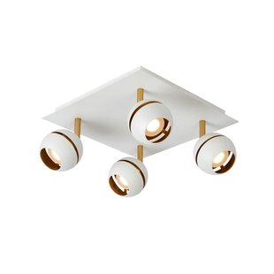 White with copper 4 lamp ceiling spotlight LED 4x4.5W 2700K