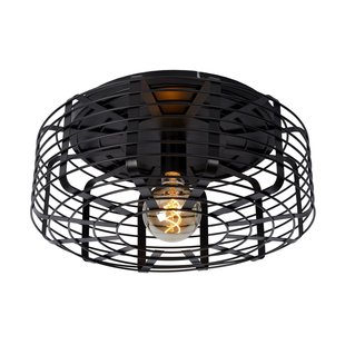 Industriële design zwarte plafondlamp 45 cm Ø E27