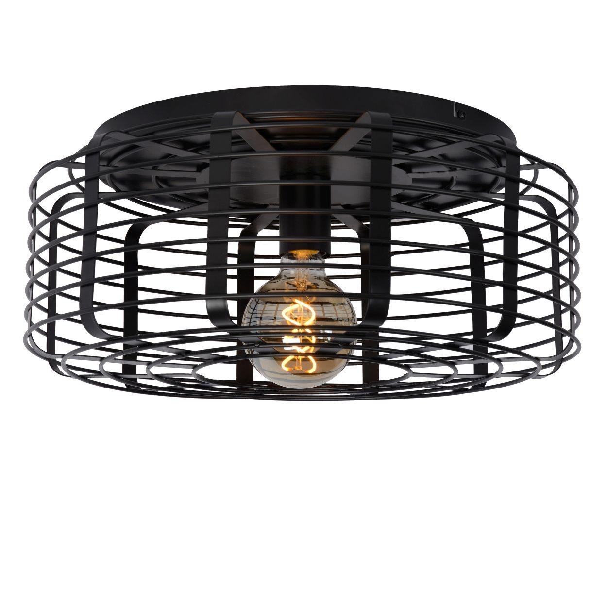 Industriële design zwarte plafondlamp 45 cm Ø E27 | My Planet LED