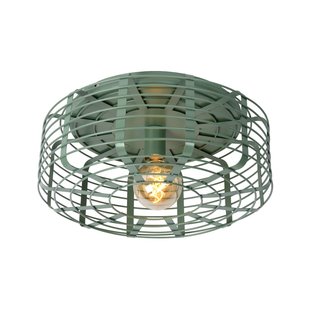 Industriële design turkooise plafondlamp 45 cm Ø E27