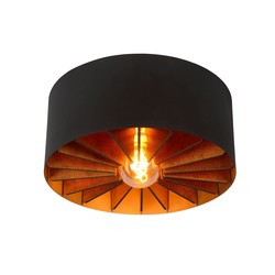 Black round ceiling lamp 40 cm Ø E27 playing with light/shadow