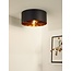 Black round ceiling lamp 40 cm Ø E27 playing with light/shadow