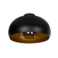 Plafonnier semi-circulaire rétro noir avec or foncé 38 cm Ø E27
