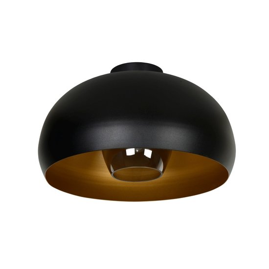 Plafonnier semi-circulaire rétro noir avec or foncé 38 cm Ø E27