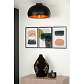 Plafonnier semi-circulaire rétro noir avec or foncé 38 cm Ø E27