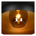 Schwarz mit dunkelgoldener halbrunder Retro-Deckenlampe 38 cm Ø E27