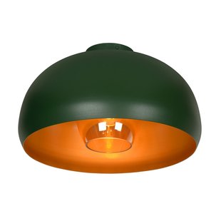 Grün mit dunkelgoldener halbrunder Retro-Deckenlampe 38 cm Ø E27