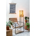 Scandinavian cylindrical black with light wood floor lamp E27